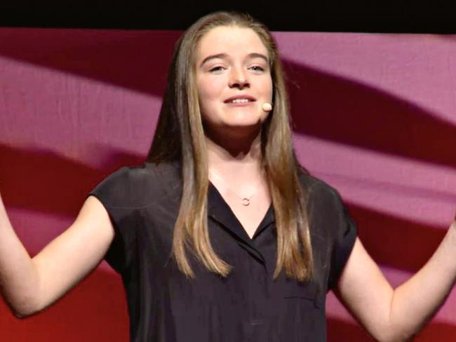 Jade Hameister delivering her TEDx talk.