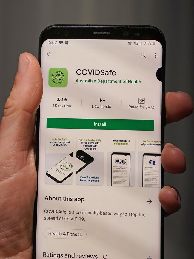 COVIDSafe in the app store. Picture: AAP