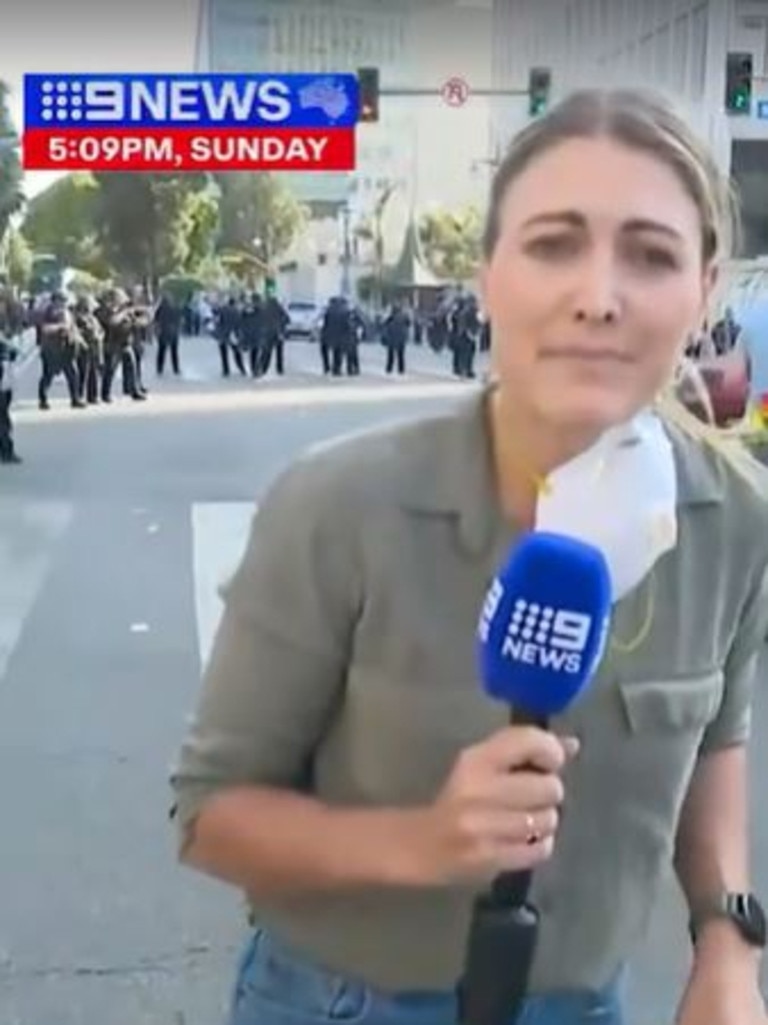 Lauren Tomasi was reporting on the LA protests