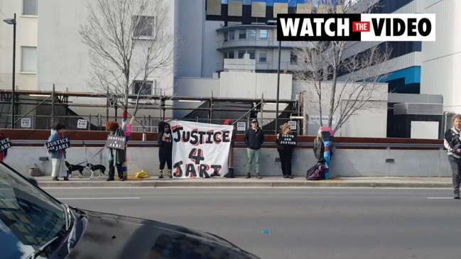 Jari Wise's loved ones outside Hobart Magistrates Court