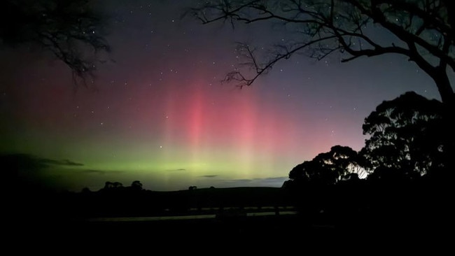 Aurora australis at Mt Gambier. Picture: Xena Equus/aurora australis Facebook page