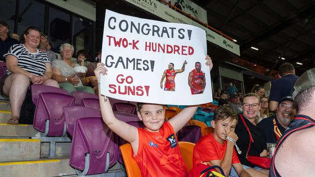 Fans at the Gold Coast Suns v Hawthorn AFL match at TIO Stadium. Picture: Pema Tamang Pakhrin