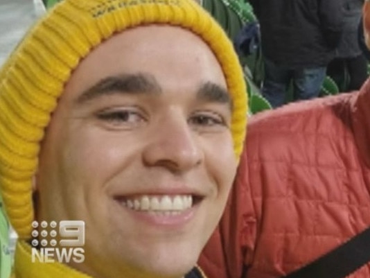 Zac (left) tested positive to Covid-19 after attending the Wallabies match at AAMI Park. Picture: 9News