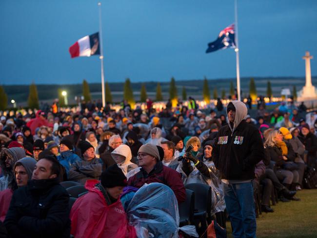 The memorial in Villers-Bretonneux lists 10,773 names of soldiers with no known grave who were killed between 1916, when Australian forces arrived in France and Belgium, Picture: AFP