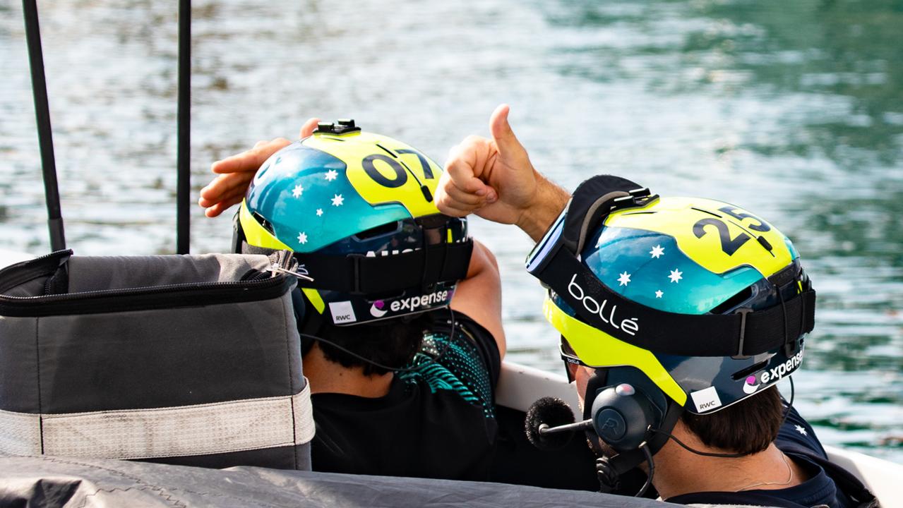 Australian sailors hit the water for first time in practice for the America's Cup Youth regatta. Picture: Supplied: @sailorgirlhq