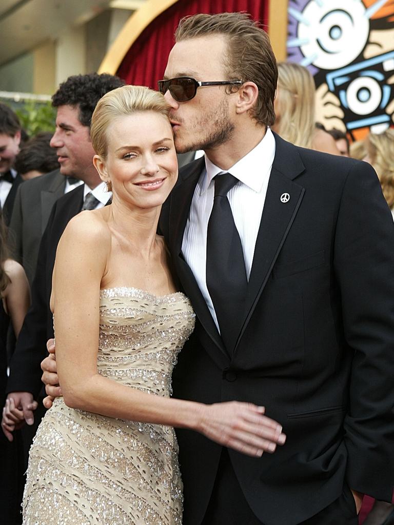 Naomi Watts and Heath Ledger at the Oscars in 2004. Picture: Getty