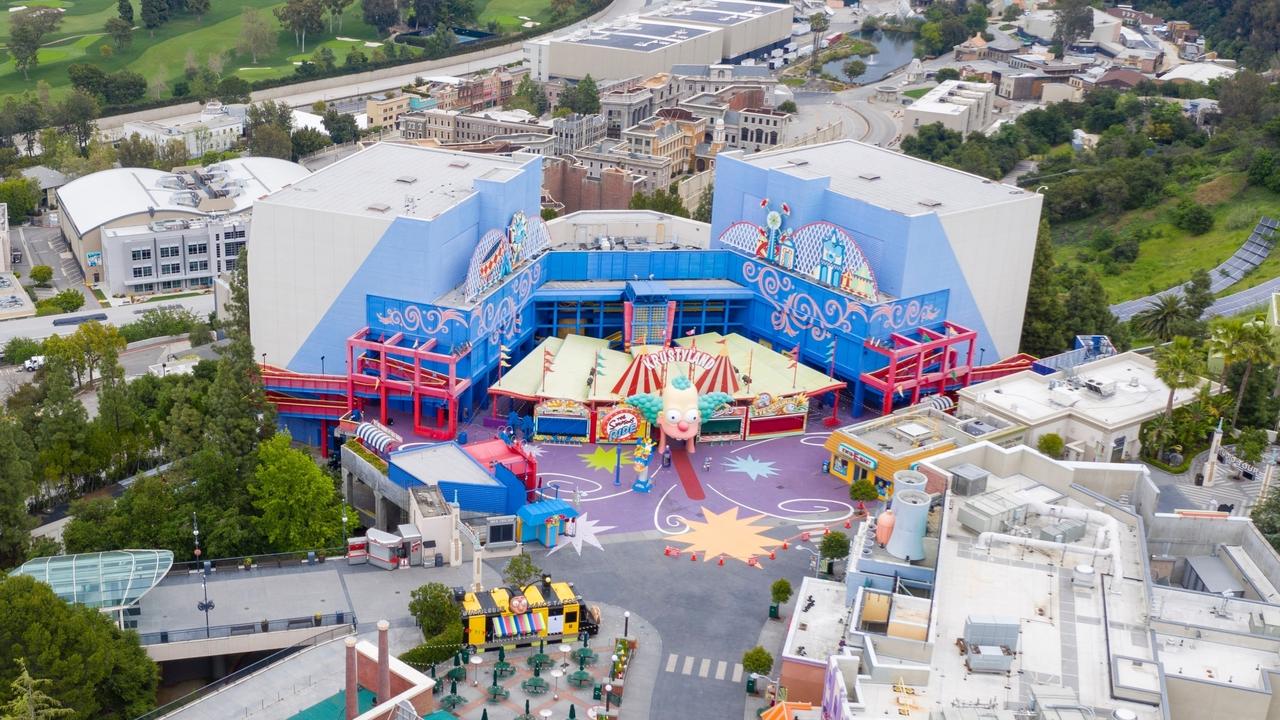 Aerial views of Universal Studios Hollywood looking deserted after being closed down due to the COVID-19 pandemic. Picture: Clint Brewer