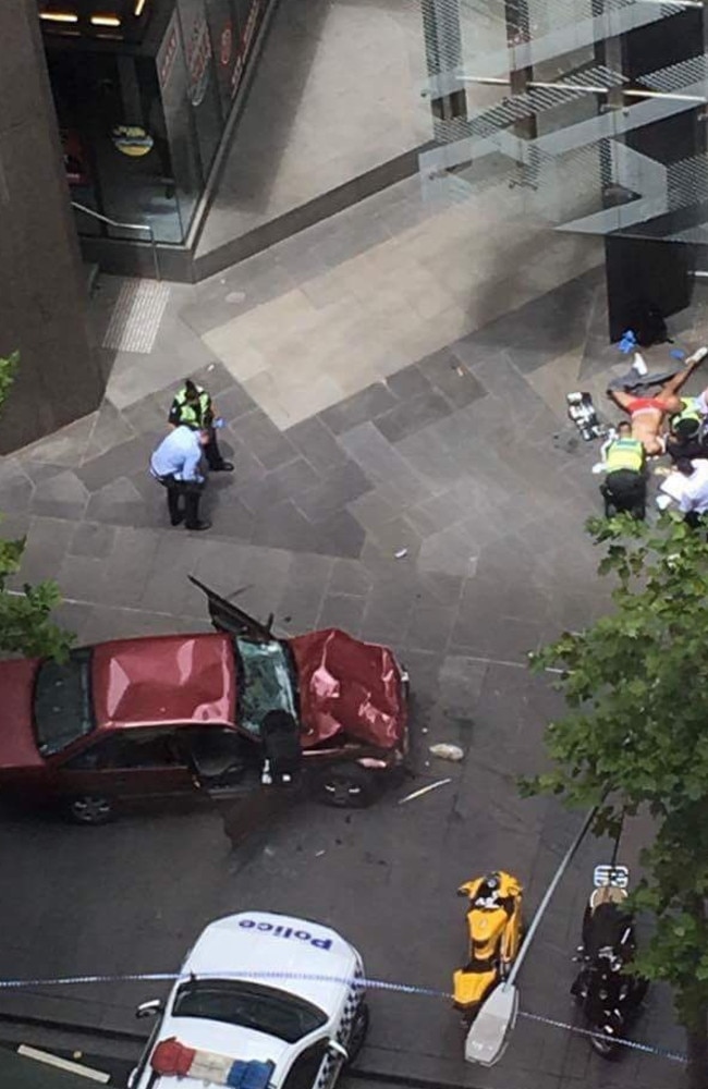 The dramatic scene at Bourke St Mall. Picture: TWITTER/@davidhurleyHS