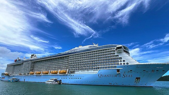 Numbers of ships visiting the Whitsundays are projected to double in the next season, with Quantum of the Seas intending to return. Picture: Contributed