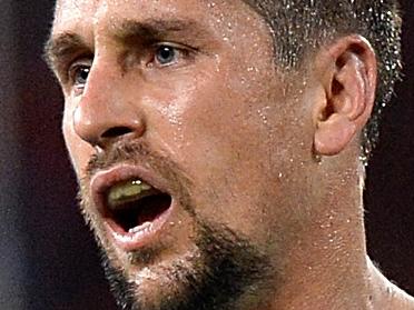 BRISBANE, AUSTRALIA - JULY 08: Mitchell Pearce of the Blues complains to the referee during game three of the State of Origin series between the Queensland Maroons and the New South Wales Blues at Suncorp Stadium on July 8, 2015 in Brisbane, Australia. (Photo by Bradley Kanaris/Getty Images)