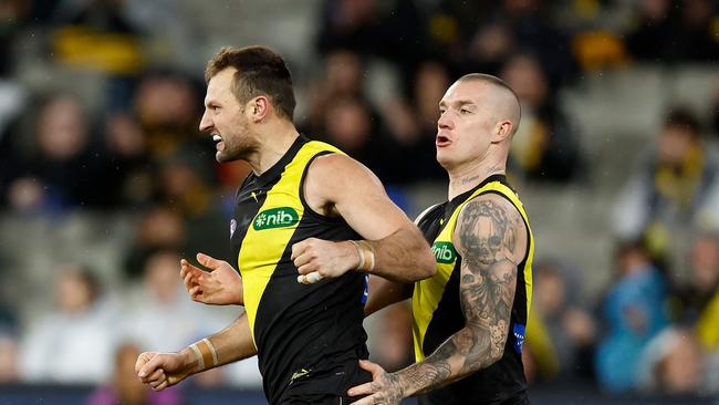 Richmond is hoping to welcome back Toby Nankervis and Dustin Martin ahead of their Round 1 clash with Carlton. Picture: Michael Willson/AFL Photos via Getty Images.