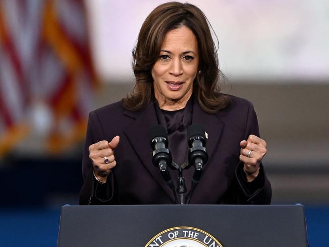 US Vice President Democratic presidential candidate Kamala Harris speaks at Howard University in Washington. Picture: Saul Loeb/AFP