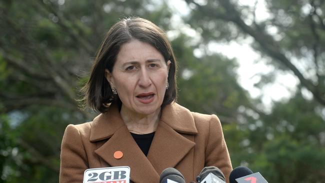 Premier Gladys Berejiklian holds a Covid-19 update at NSW Parliament House. Picture: Jeremy Piper