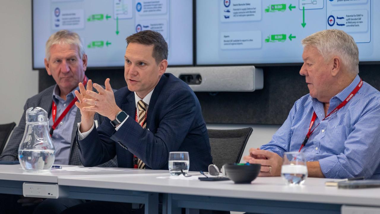 Speaking at the launch of Wagner Sustainable Fuels' plans for a new fuel refinery are (from left) Wagner Corporation director Denis Wagner, Wagner Sustainable Fuels chief executive Matt Doyle and Wagner Corporation chair John Wagner.