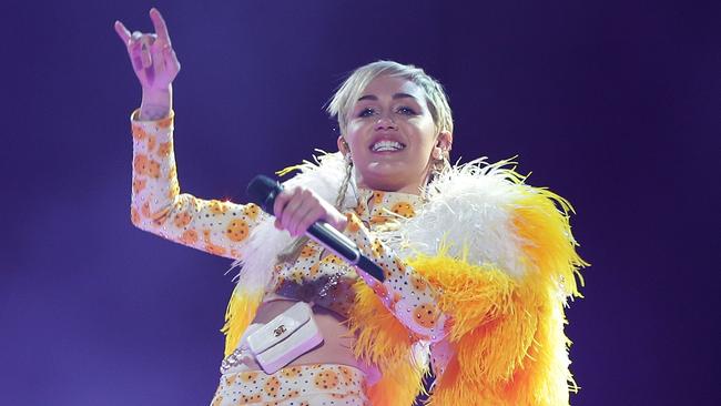 Sell out ... Miley Cyrus performs her Bangerz Tour live at Allphones Arena on October 17, 2014 in Sydney.