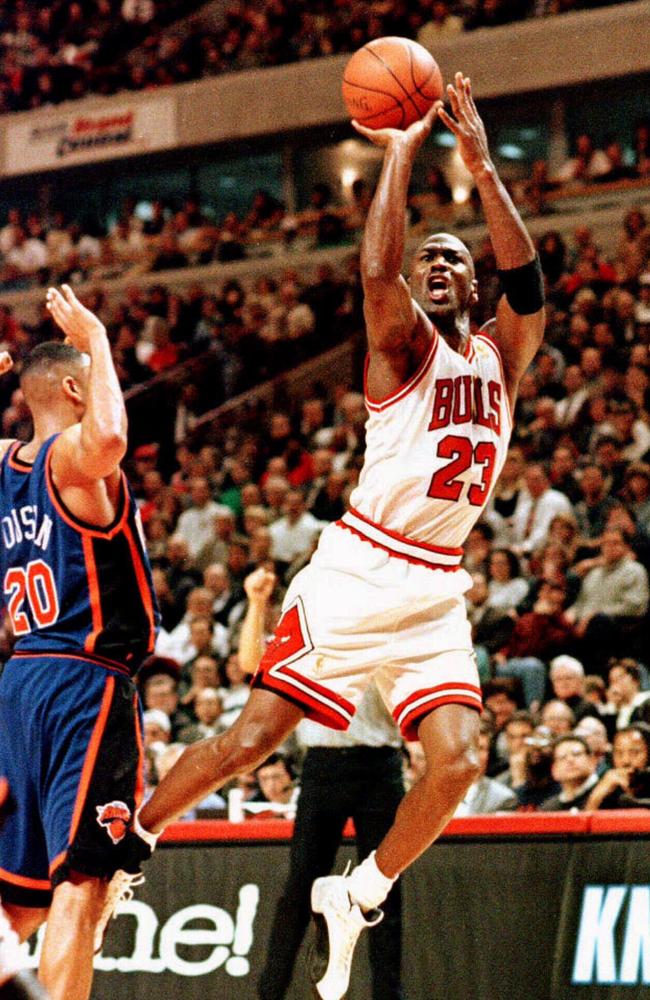 Michael Jordan in action for the Chicago Bulls in 1997.