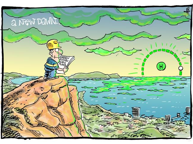 A Townsville Bulletin cartoon from June 2022, looking to hydrogen on the horizon.