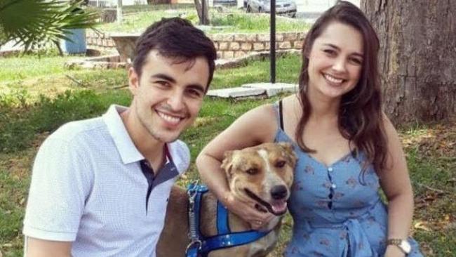 Marilia Pieroni and Matheus Martins adopted the stray dog which crashed their wedding. Picture: Facebook