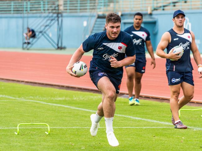 Angus Crichton will captain the Roosters in Saturday’s trial against Manly. Picture: Roosters Digital.