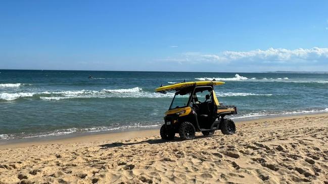 Stockton Beach where the search commenced for a missing 20-year-old swimmer. Picture: Facebook