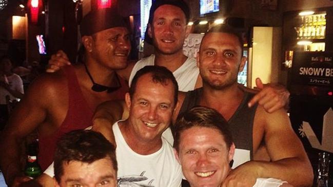 Robbie Farah in Bali with teammates and friends.