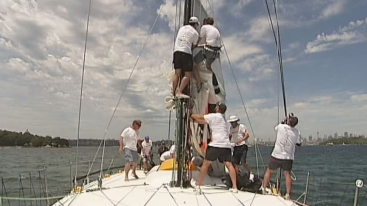 The yacht in distress, named Spirit of Mateship, previously raced in a number of competitions, including the Sydney Hobart Yacht Race. Picture: ABC: 7.30