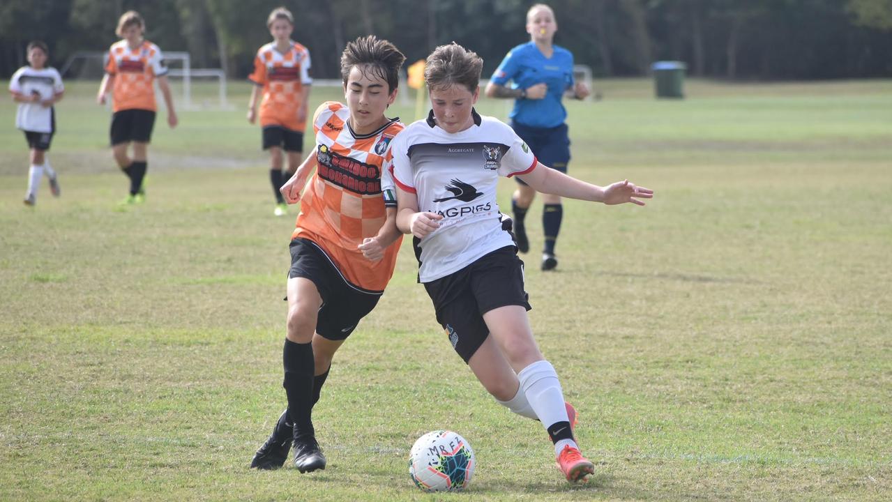 Nikolas Lampe in the Whitsundays and Magpies under-15/16s clash at the Mackay football fields, August 21, 2021. Picture: Matthew Forrest