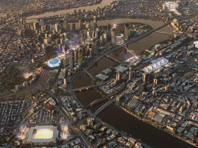 An artist’s impression of Brisbane in 2032. Source: Populous