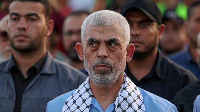 Head of the political wing of the Palestinian Hamas movement in the Gaza Strip Yahya Sinwa. Picture: AFP.