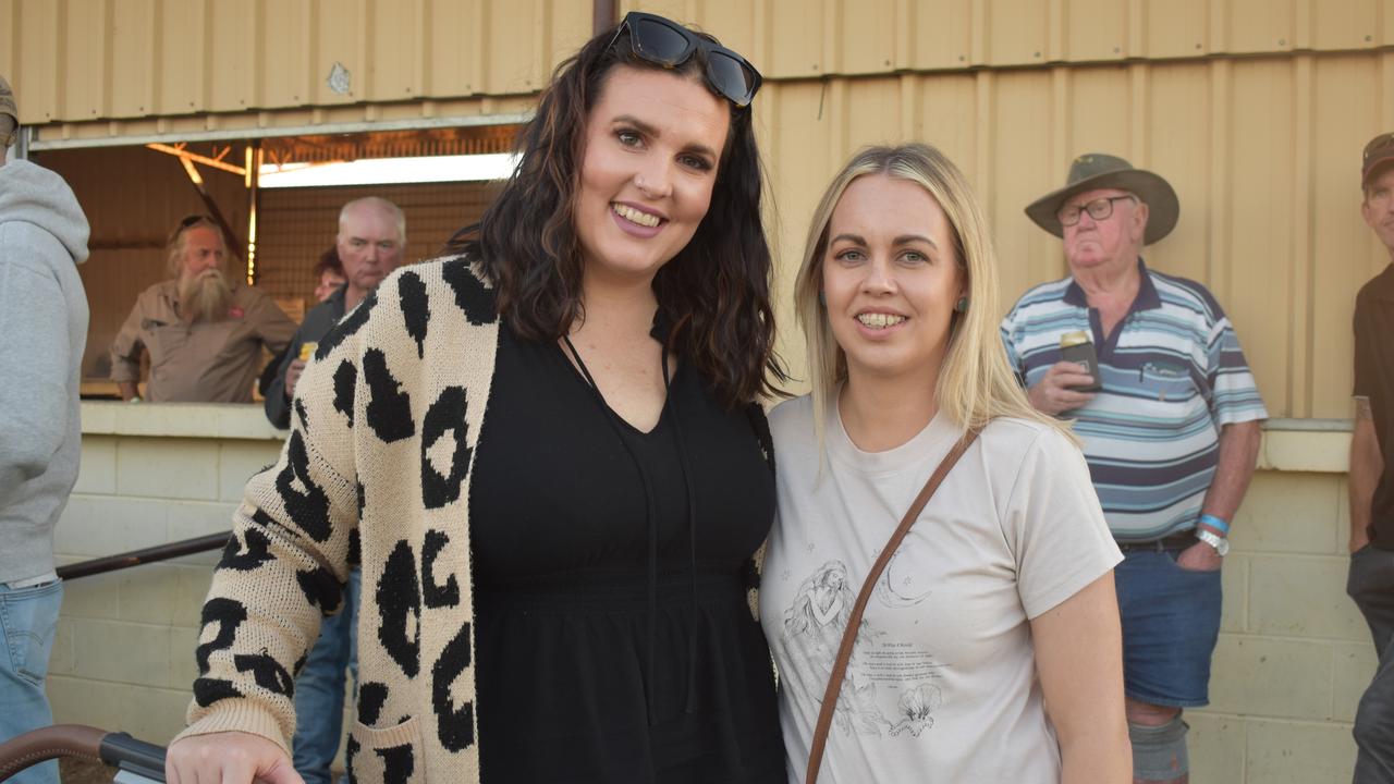 Emmy-Leah Bradfield and Briallen Hall at the 2021 Killarney Rodeo to support their local community. Photo: Madison Mifsud-Ure / Warwick Daily News