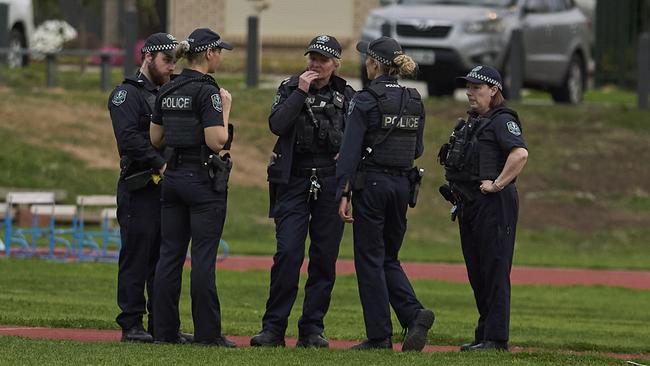 Police on scene at St Albans Reserve in Clearview, Thursday, Sept. 5, 2024. Picture: Matt Loxton