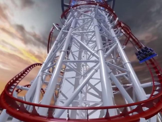 Riders are taken on a looping, dizzying journey down the tower. Picture: Skyplex.