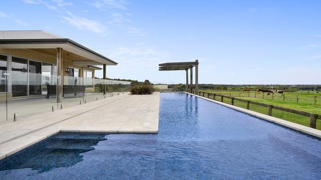 Enjoy rural views from the lap pool.