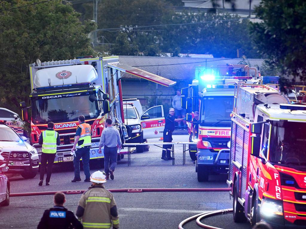 Amelia street, Albion has been closed after the blaze. Picture, John Gass