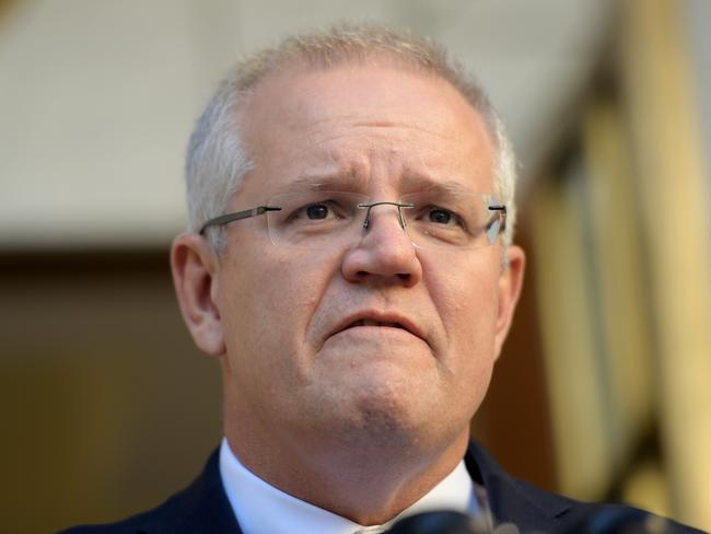 CANBERRA, AUSTRALIA - MAY 26: Australian Prime Minister Scott Morrison talks to the media at a press conference announcing his new Cabinet at Parliament House on May 26, 2019 in Canberra, Australia. Arthur Sinodinos is to become the next ambassador to the US. (Photo by Tracey Nearmy/Getty Images)