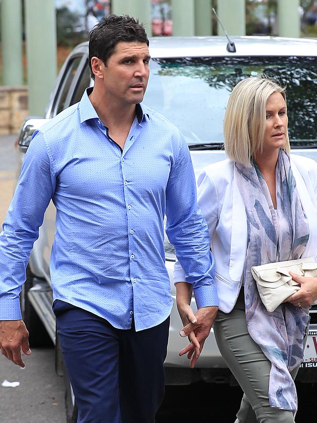 Trent Barrett and wife Kylie. Picture: Danny Aarons