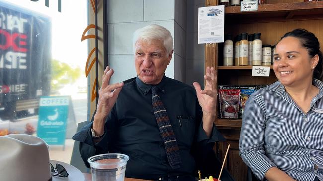Bob Katter in Ingham on the first day of pre-polling. Photo: Lucas Salvatori.