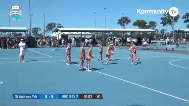 Replay: Netball Queensland Primary School Cup- Development Playoffs - St Andrew's College Peregian Springs Year 5 v MBC JETS 2