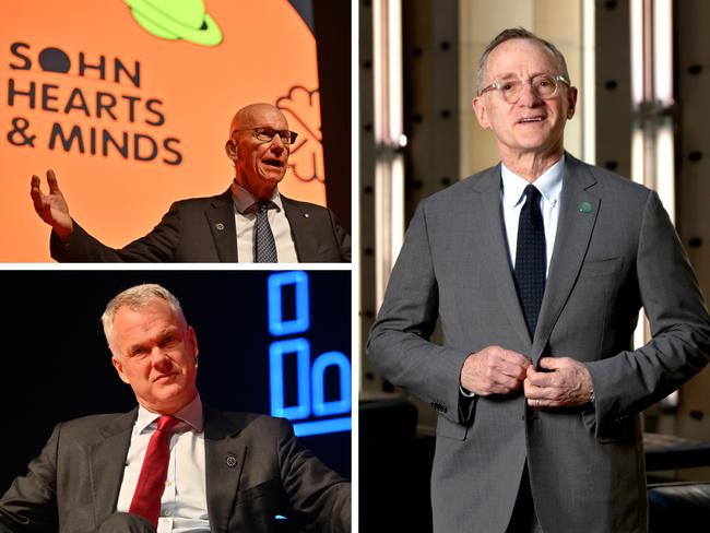 Clockwise from top left: Geoff Wilson of Wilson Asset Management, Howard Marks of Oaktree Capital Management and Wellcome Trust's Nick Moakes