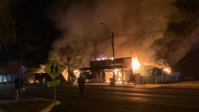 Fire broke out in a small group of shops at Mungindi on September 1, gutting the supermarket, butcher and a clothing store