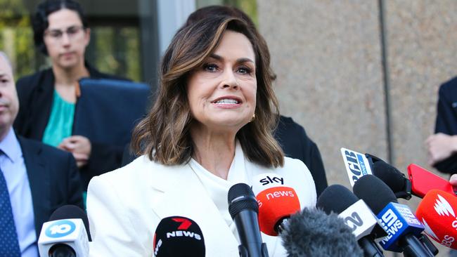 Lisa Wilkinson addresses the media outside the Federal Court in Sydney after the ruling on Monday. Picture: NCA Newswire / Gaye Gerard