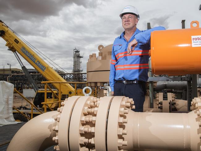 Brett Woods, Santos Energy Solutions President at the Moomba Carbon Capture and Storage site. Picture: Supplied