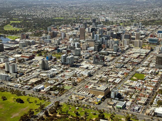 Aerial view of Adelaide CBD skyline. Supplied by Colliers International