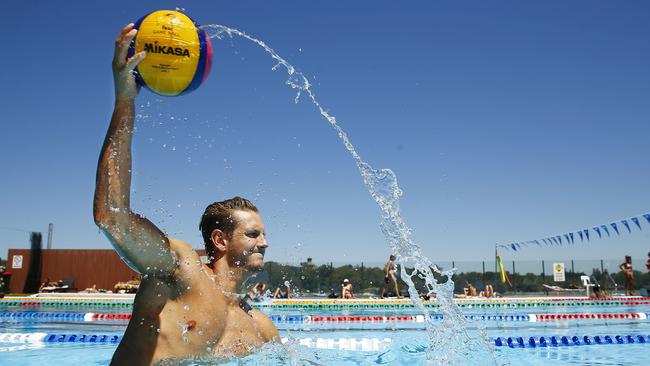 Water polo star Lachlan Hollis has beaten cancer and is now pushing for selection in the Australian team for the Tokyo Olympics. Picture: John Appleyard