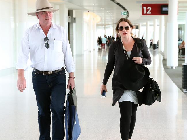 Former Deputy Prime Minister Barnaby Joyce and his pregnant partner Vikki Campion who is due to give birth next month. Picture: Kym Smith