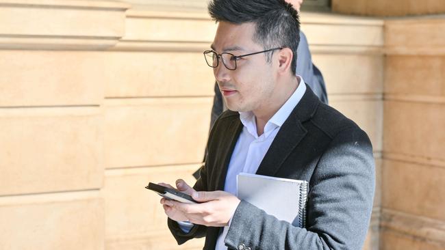 Adelaide City Councillor Jing Li outside the Court of Disputed Returns where his Adelaide City Council election victory was being contested. Picture: NCA NewsWire / Brenton Edwards