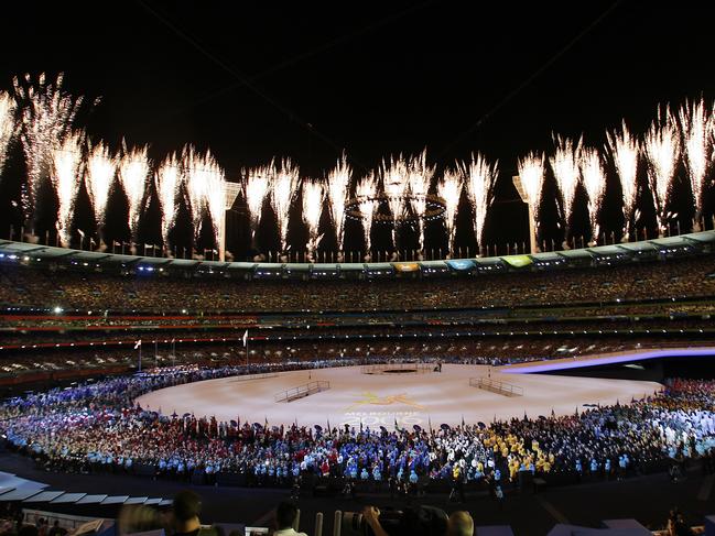 A scene from the opening ceremony of the Commonwealth Games at the Melbourne Cricket Ground, Melbourne, Australia, Wednesday March 15, 2006.   (Photo by Gareth Copley - PA Images/PA Images via Getty Images)