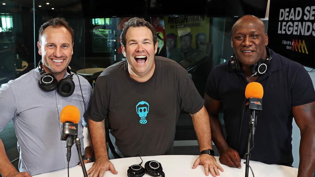 SUNDAY TELEGRAPH - Pictured in the Triple M studios today is Wendell Sailor, Jude Bolton and Gus Worland, who will be the new line up for The Deadset Legends show. Picture: Tim Hunter.