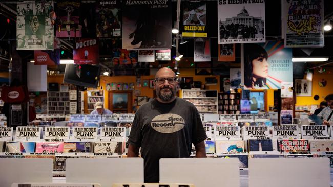 Blair Elliot, 57, the owner of Siren Records in Doylestown. Picture: Hannah Beier