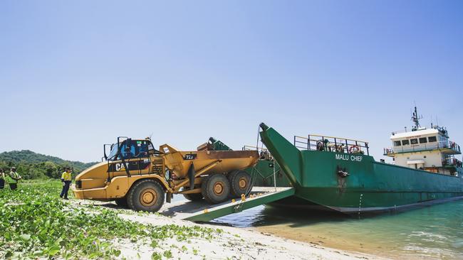 Mayfair Iconic Properties hired Seaswift's Malu Chief to transport heavy machinery to Dunk Island in February 2020 to build a beachside bar.